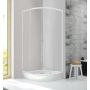 Sanplast Fris 602331125001400 kabina z brodzikiem 80x80 cm półokrągła biały połysk/szkło przezroczyste zdj.1