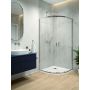 Sanplast Fris 602331226038400 kabina z brodzikiem 90x90 cm półokrągła srebrny połysk/szkło przezroczyste zdj.1