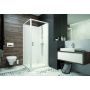 Sanplast Basic Complete Mineral 6024600211014B0 kabina z brodzikiem i zestawem prysznicowym 70x70 cm kwadratowa biały połysk/szkło przezroczyste zdj.3