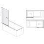 Sanplast Exa Line 600540104024401 parawan nawannowy 70 cm 1-częściowy biały mat/szkło przezroczyste zdj.2
