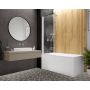 Sanplast Exa Line 600540106024401 parawan nawannowy 80 cm 1-częściowy biały mat/szkło przezroczyste zdj.1