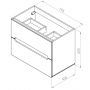 Strama Lupo 2210207 szafka 79.5x45.6x60.5 cm podumywalkowa wisząca szara zdj.2