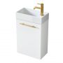 Uptrend Nava 004SU4002TR41355 umywalka z szafką i uchwytami 40.5 cm białą zdj.1