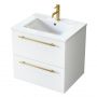 Uptrend Nava 004SU6002UP4530600 umywalka z szafką i uchwytami 60.5 cm białą zdj.1