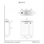 Uptrend Nook 010SU5504TR41366 umywalka z szafką i uchwytami 55 cm białą zdj.2