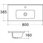Uptrend Charo TR411800 umywalka 80x38.5 cm prostokątna biały zdj.2