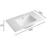 Uptrend Neva UP4530900 umywalka 90x46 cm prostokątna biały zdj.2
