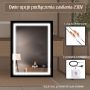 Venti Luxled 5907459662450 lustro 60x80 cm prostokątne z oświetleniem czarny zdj.9