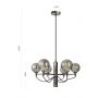 Aviano Classico 62210610 lampa wisząca 6x3 W czarna-chrom zdj.2