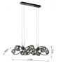 Wofi Nancy 70141405 lampa wisząca powyżej 6x3.5 W czarna-chrom zdj.2