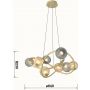 Wofi Metz 7015804 lampa wisząca powyżej 6x3.5 W złota zdj.2