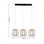 Aviano Xara 72100310 lampa wisząca 3x45 W czarna-złota zdj.4