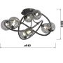 Wofi Nancy 9014805 lampa podsufitowa powyżej 6x3.5 W czarna-chrom zdj.2