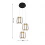 Aviano Xara 92100310 lampa wisząca 3x45 W czarna-złota zdj.3