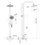 Aqualine Lotta LT690 zestaw prysznicowy ścienny z deszczownicą chrom zdj.2