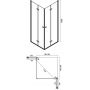 Besco Exo-H KEH90195 kabina prysznicowa 90x90 cm kwadratowa chrom połysk/szkło przezroczyste zdj.2