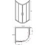Besco Modern 185 MP80185G kabina prysznicowa półokrągła 80x80 cm chrom zdj.2