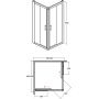 Besco Modern 185 MK90185C kabina prysznicowa kwadratowa 90x90 cm chrom zdj.2