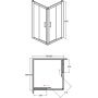 Besco Modern 165 MK80165G kabina prysznicowa kwadratowa 80x80 cm chrom zdj.2