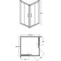 Besco Modern 165 MK90165C kabina prysznicowa kwadratowa 90x90 cm chrom zdj.2