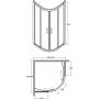 Besco Modern 185 MP90185G kabina prysznicowa półokrągła 90x90 cm chrom zdj.2
