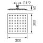 Ferro Slim DSN08BL deszczownica 30x30 cm kwadratowa czarna zdj.2