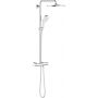 Grohe Rainshower 26647LS0 bateria z zestawem prysznicowym ścienny termostatyczny z deszczownicą biały zdj.1