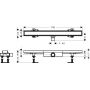 Hansgrohe RainDrain Compact 56165000 odpływ liniowy 70 cm stal zdj.2