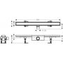Hansgrohe RainDrain Compact 56179000 odpływ liniowy z rusztem 80 cm stal zdj.2