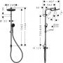 Hansgrohe Activera S 28074670 zestaw prysznicowy ścienny z deszczownicą czarny zdj.2