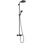 Hansgrohe Activera S 28871670 zestaw wannowo-prysznicowy ścienny termostatyczny z deszczownicą czarny zdj.1
