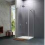 Huppe Design Pure 4-kąt 8P0604087322 drzwi prysznicowe 80 cm uchylne srebrny mat/szkło przezroczyste zdj.1