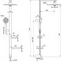 Ideal Standard Alu+ BD585XG zestaw prysznicowy ścienny z deszczownicą czarny zdj.2