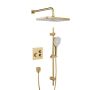 KFA Armatura Malaga Brushed Light Gold 575933039 zestaw prysznicowy podtynkowy termostatyczny z deszczownicą złoty zdj.1