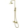 Kohlman Axel Gray QW273AGDB zestaw prysznicowy ścienny termostatyczny z deszczownicą złoty zdj.1