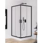 New Trendy Suvia Black K5117 kabina prysznicowa 80x80 cm kwadratowa czarny mat/szkło przezroczyste zdj.1