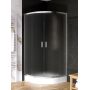 New Trendy Suvia K5119 kabina prysznicowa 80x80 cm półokrągła chrom połysk/szkło matowe zdj.3