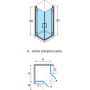 Novellini Modus MODUSA90LD1K kabina prysznicowa część prawa 90x90 cm kwadratowa zdj.2