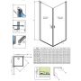 Radaway Nes 8 KDD I 100710900101R drzwi prysznicowe 90 cm uchylne chrom połysk/szkło przezroczyste zdj.2