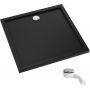 Schedpol Caspar New Black Matt 32830CMG brodzik kwadratowy z syfonem 80x80 cm czarny zdj.1