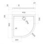 Schedline Charis 3SPC3O9090 brodzik półokrągły 90x90 cm biały zdj.2