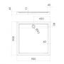 Schedline Estra 3SPE3K9090 brodzik kwadratowy 90x90 cm biały zdj.2