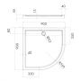 Schedline Estra 3SPE3O9090 brodzik półokrągły 90x90 cm biały zdj.2