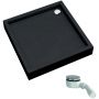 Schedline Favory Plus Black Stone 3STF1K8080CST brodzik kwadratowy z syfonem 80x80 cm czarny zdj.1