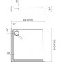 Schedline Favory Plus Black Stone 3STF1K8080CST brodzik kwadratowy z syfonem 80x80 cm czarny zdj.2