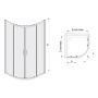 Sanplast Basic 600450026038400 kabina prysznicowa 90x90 cm półokrągła srebrny połysk/szkło przezroczyste zdj.2