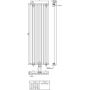 Radox Vertica Uno RXVRD9016M19035 grzejnik pokojowy 190x35.6 cm podłączenie dolne biały zdj.2