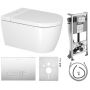 Duravit SensoWash WD7011007000 zestaw stelaż z miską, deską i przyciskiem zdj.1