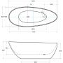 Besco Goya #WMD140GKG wanna wolnostojąca 140.5x62.5 cm owalna biała zdj.2