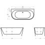 Corsan Mono E030XLGM wanna przyścienna 170x80 cm owalna biała zdj.2